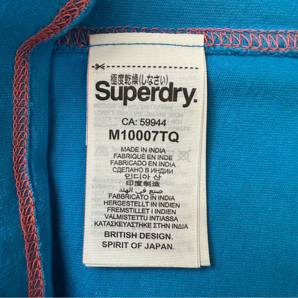 Vintage Superdry Men’s The Orange Label Blue T Shirt XL - Picture 8 of 9